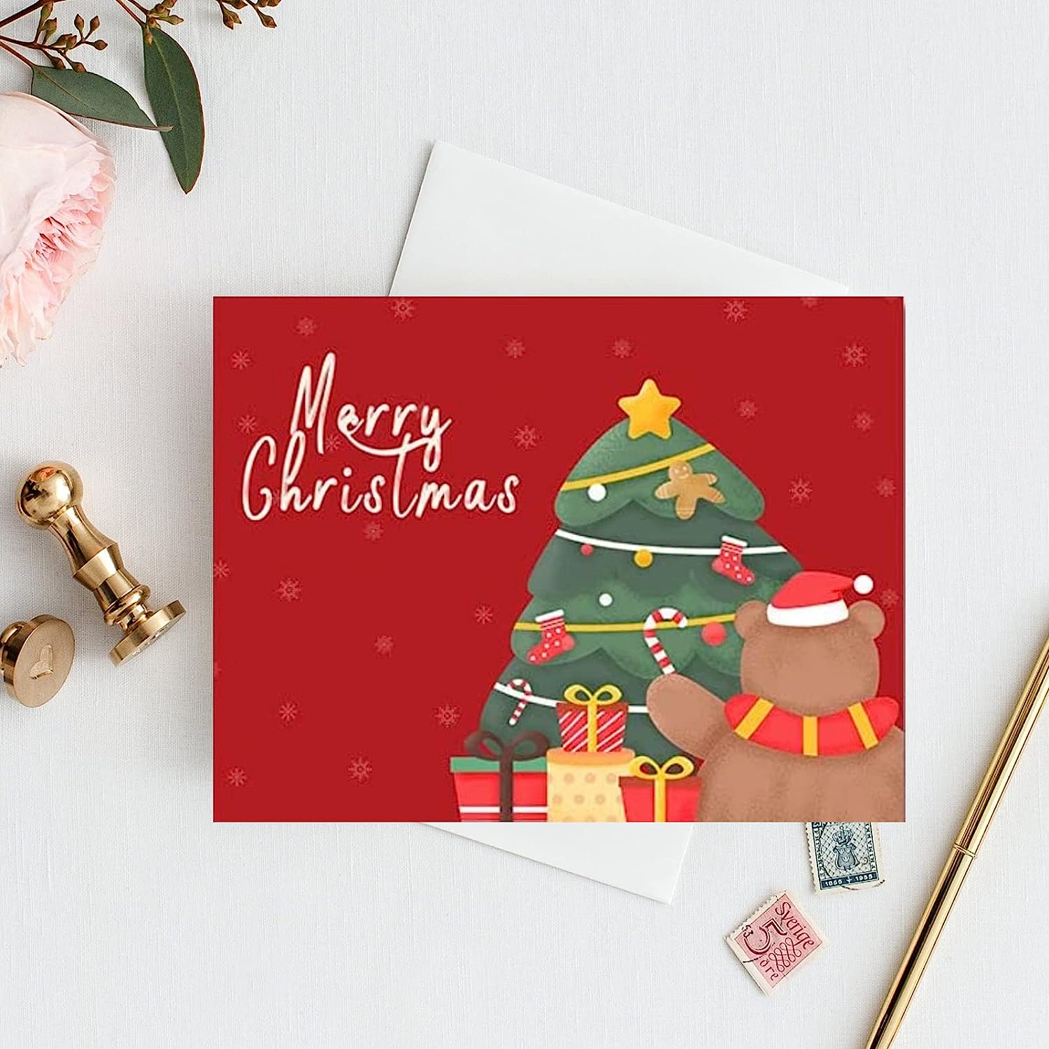 Feelfine Christmas Cards, 50 Packs Christmas Cards Boxed with Envelopes, 4.2 x 5.5 Inches Blank Greeting Cards Bulk, Modern Christmas Cards Merry Christmas (25 Funny Designs) - Image 2